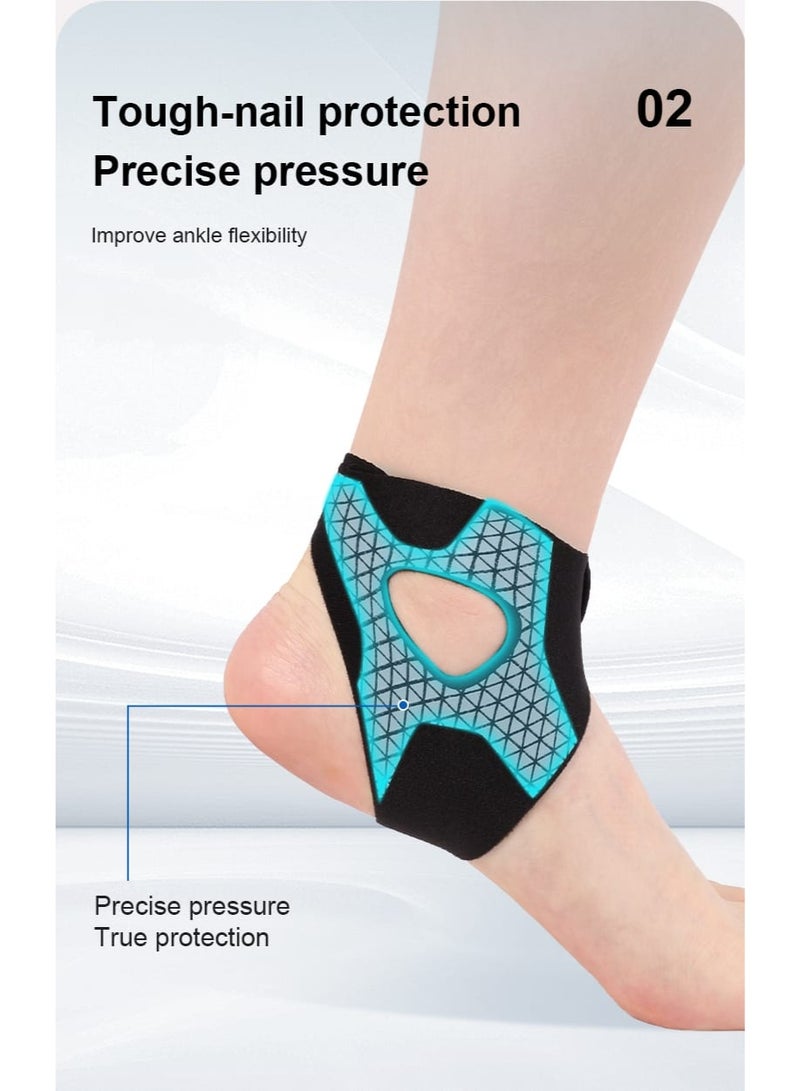 Maseda Adjustable Compression Ankle Support for Men and Women, Elastic Sports Ankle Brace for Achilles Tendonitis and Plantar Fasciitis Relief, Comfortable Single Ankle Stabilizer for Daily and Sports Use (Black, L) - Image 5